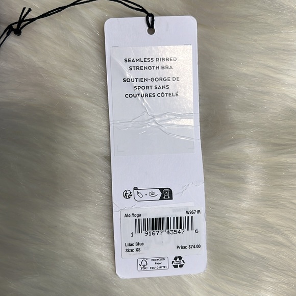 🆕Alo🎱 Seamless Ribbed Favorite Bra Limited: Lilac Blue Sz XS - Picture 7 of 12